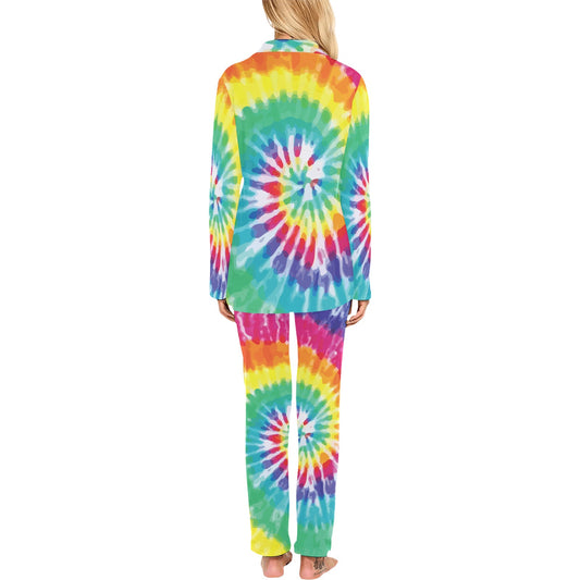 Tie Dye Women's Long Pajama Set