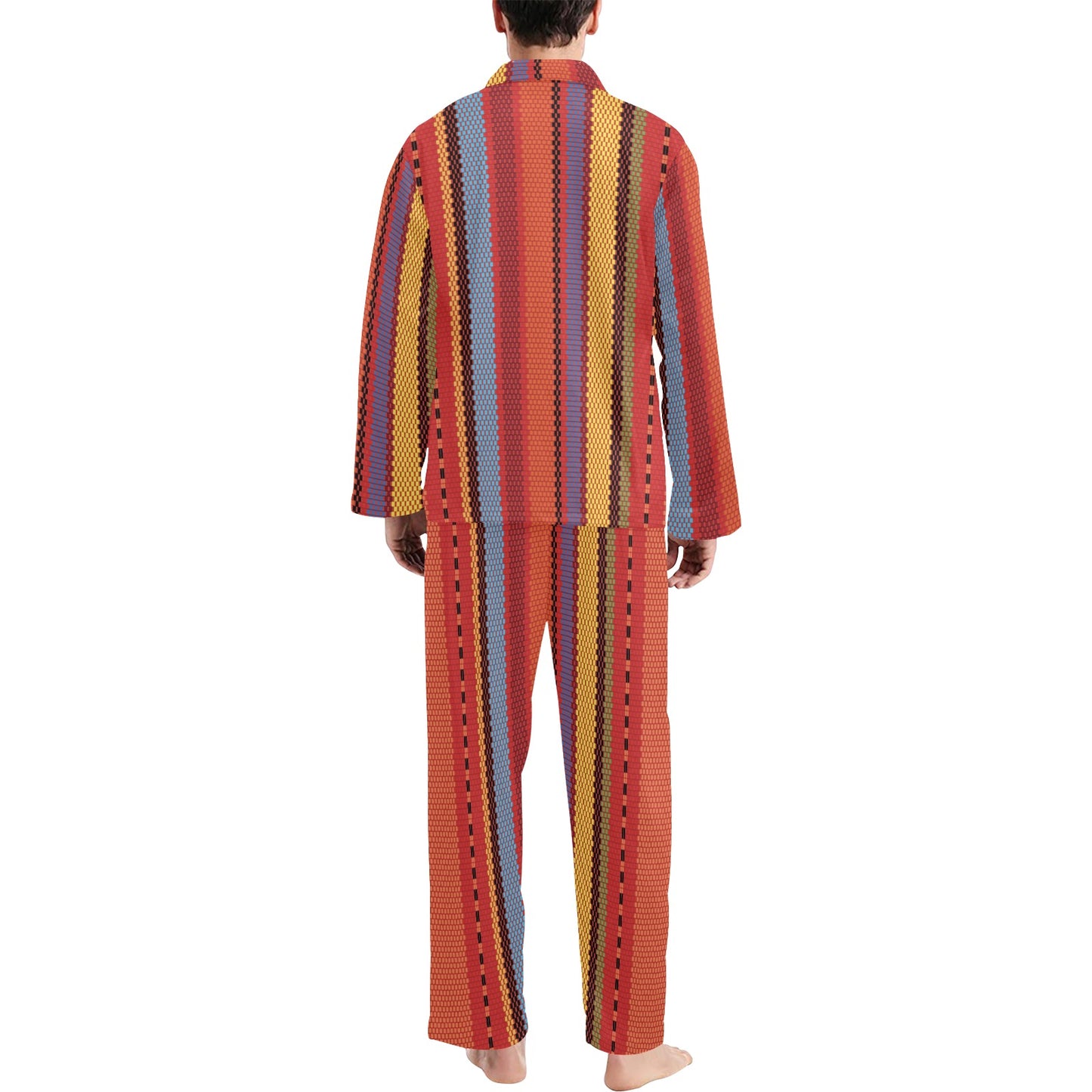 Mexican Pattern Print Design 05 Men's Long Pajama Set