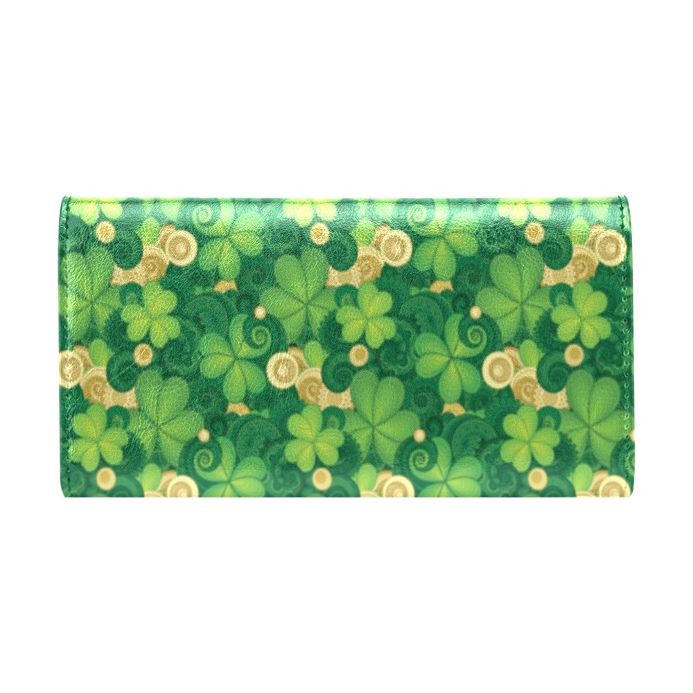 Shamrock Print Design LKS301 Women's Trifold Wallet