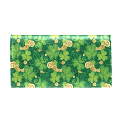 Shamrock Print Design LKS301 Women's Trifold Wallet