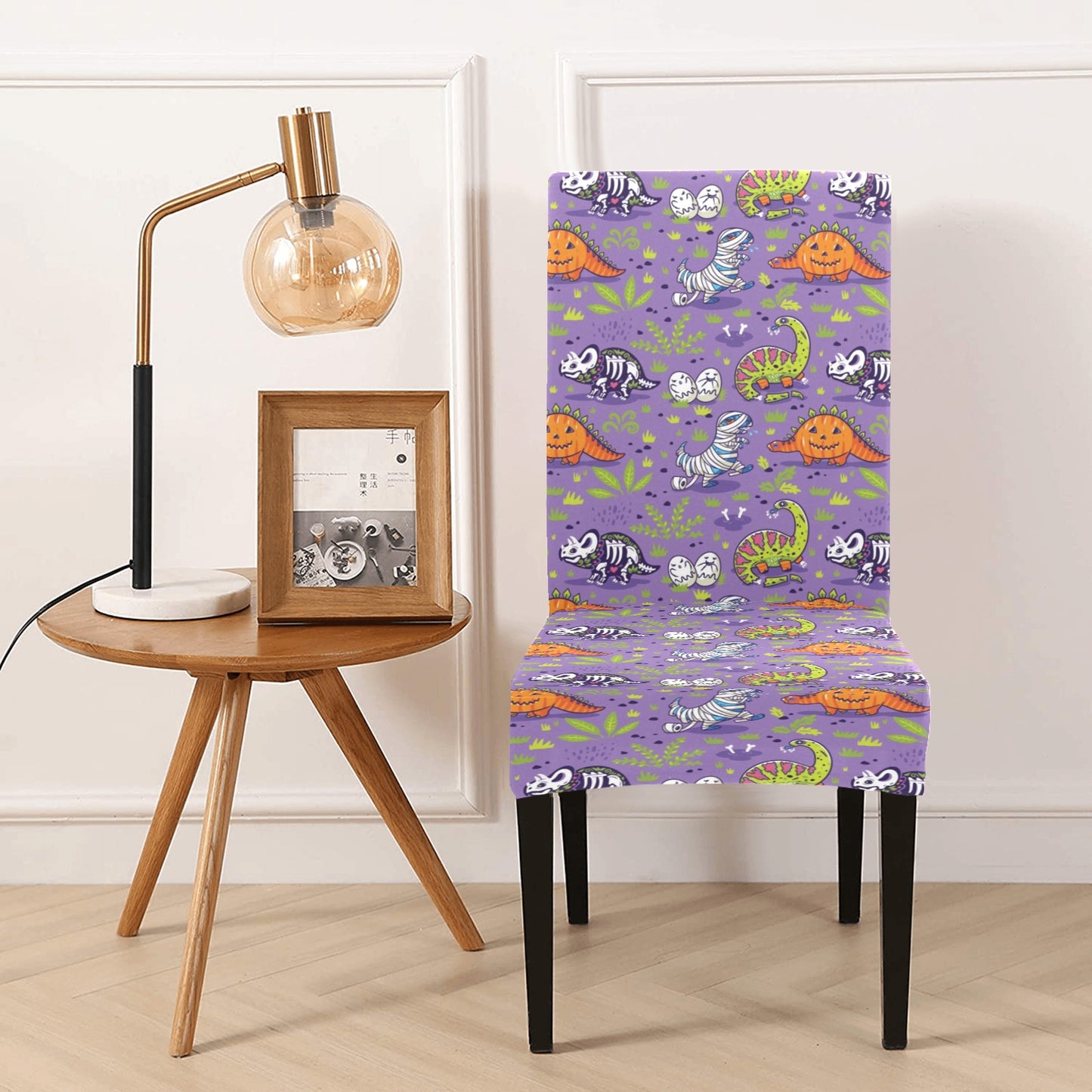 Zombie Dinosaur Print Design LKS302 Dining Chair Slipcover