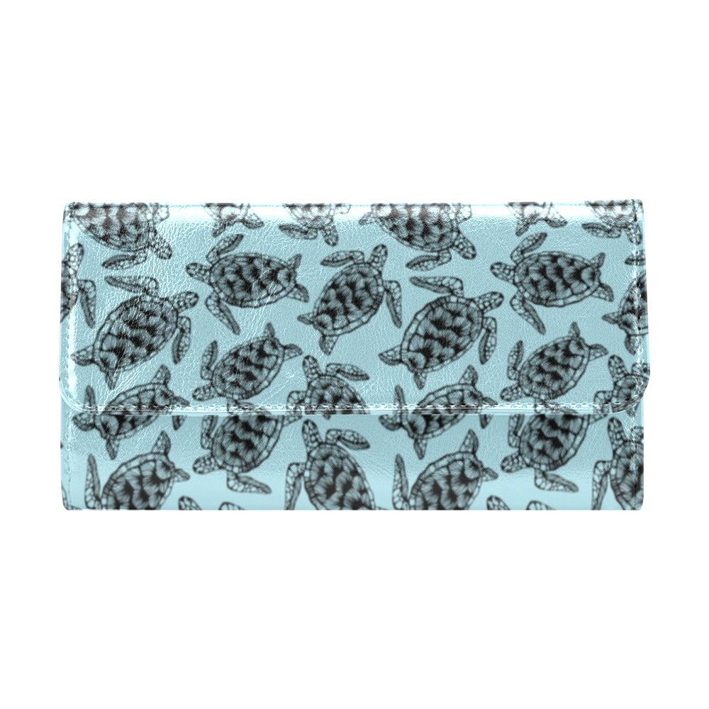 Sea Turtle Print Design LKS3010 Women's Trifold Wallet