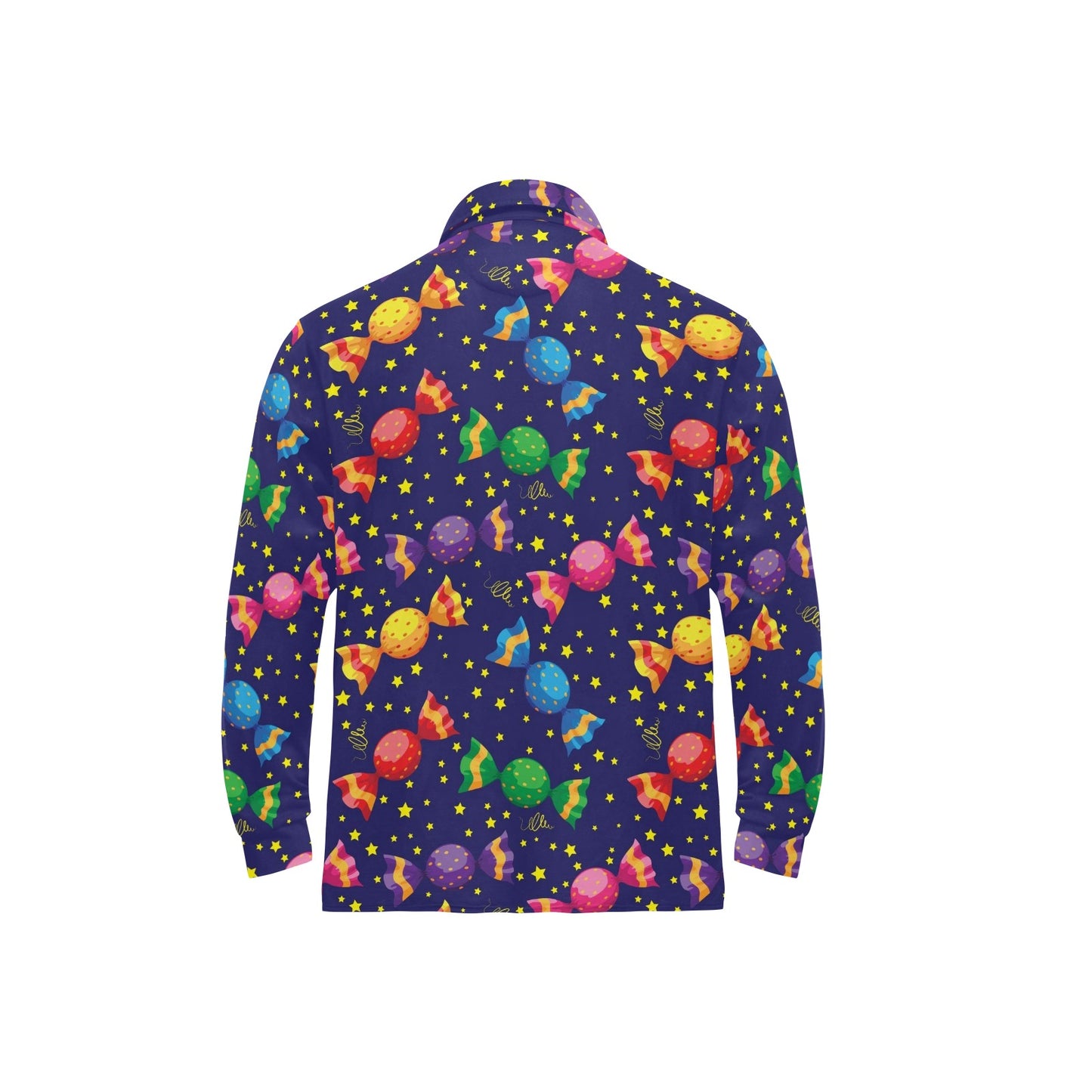 Candy Pattern Print Design CA06 Long Sleeve Polo Shirt For Men's