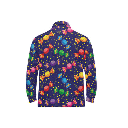 Candy Pattern Print Design CA06 Long Sleeve Polo Shirt For Men's