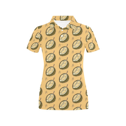 Durian Pattern Print Design DR02 Women's Polo Shirt