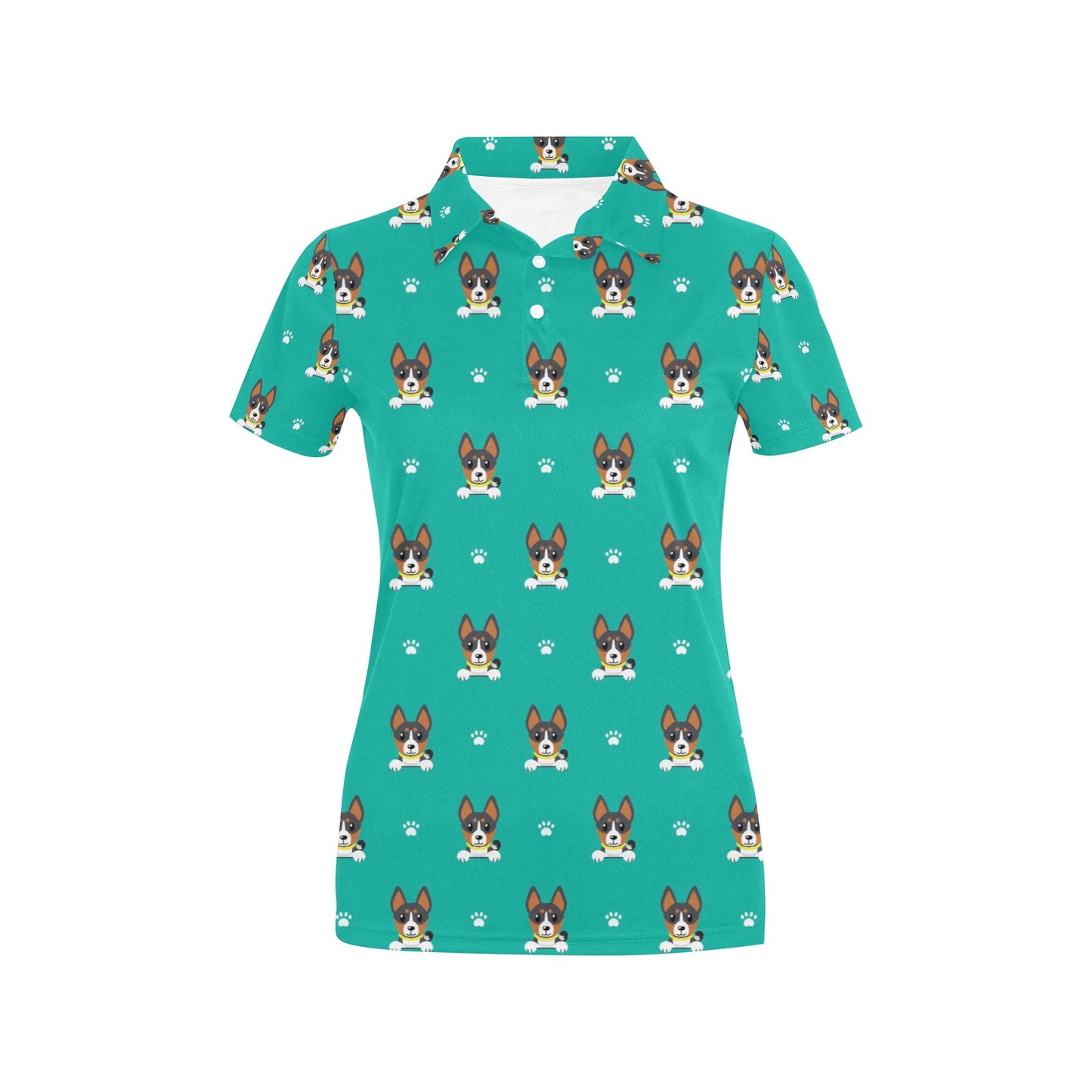 Basenji Pattern Print Design 03 Women's Polo Shirt