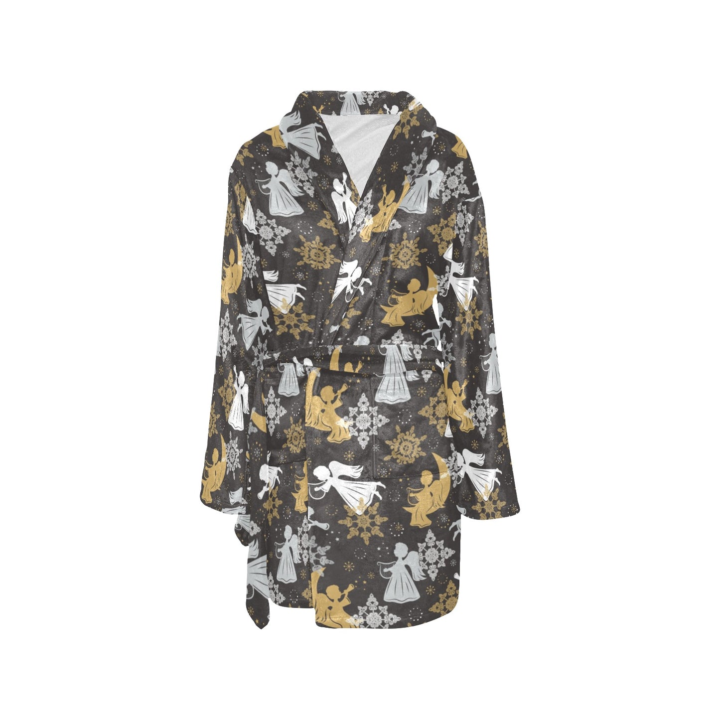 Angel Pattern Print Design 04 Women's Fleece Robe