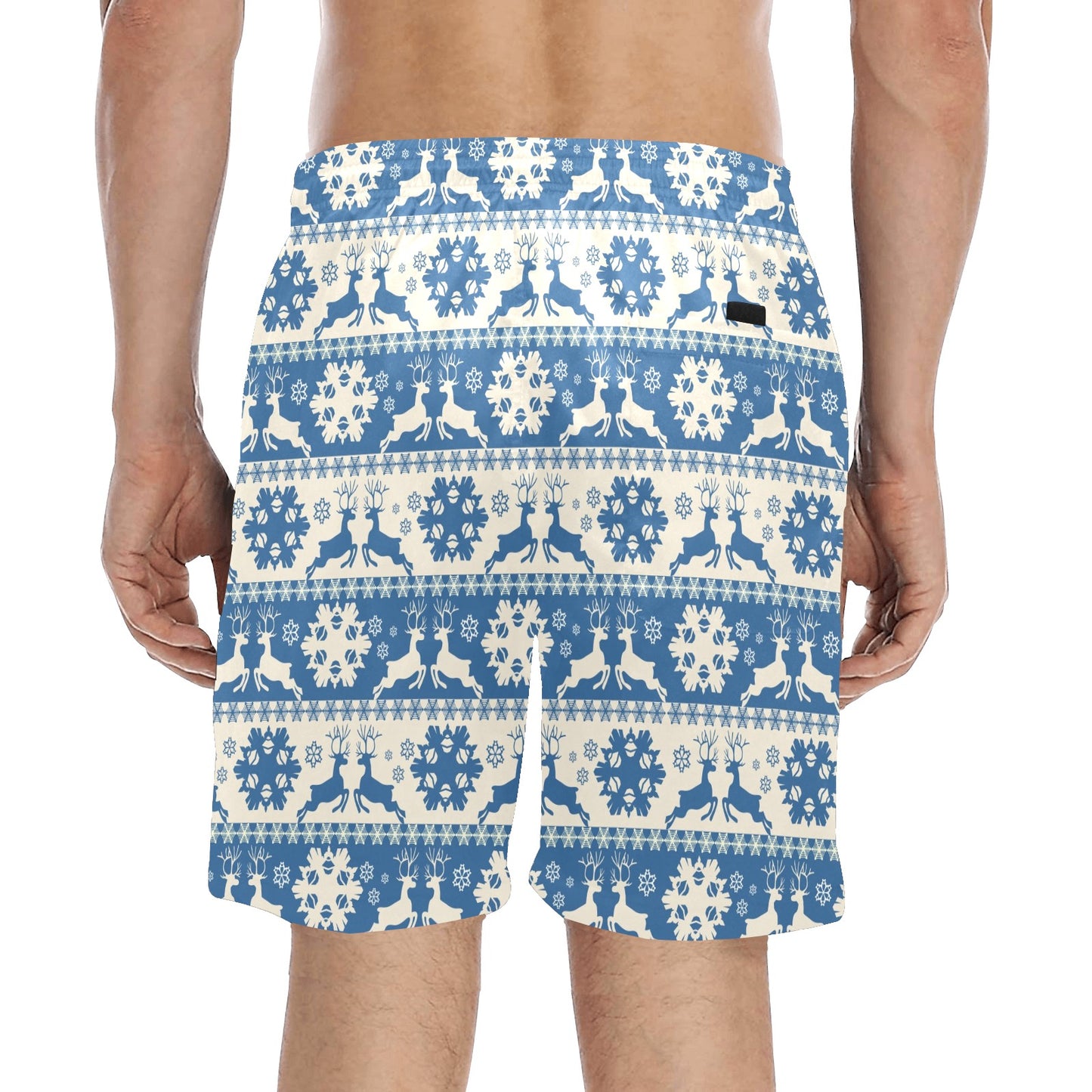 Reindeer Print Design LKS401 Men's Swim Trunks Beach Shorts