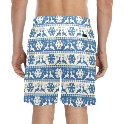 Reindeer Print Design LKS401 Men's Swim Trunks Beach Shorts