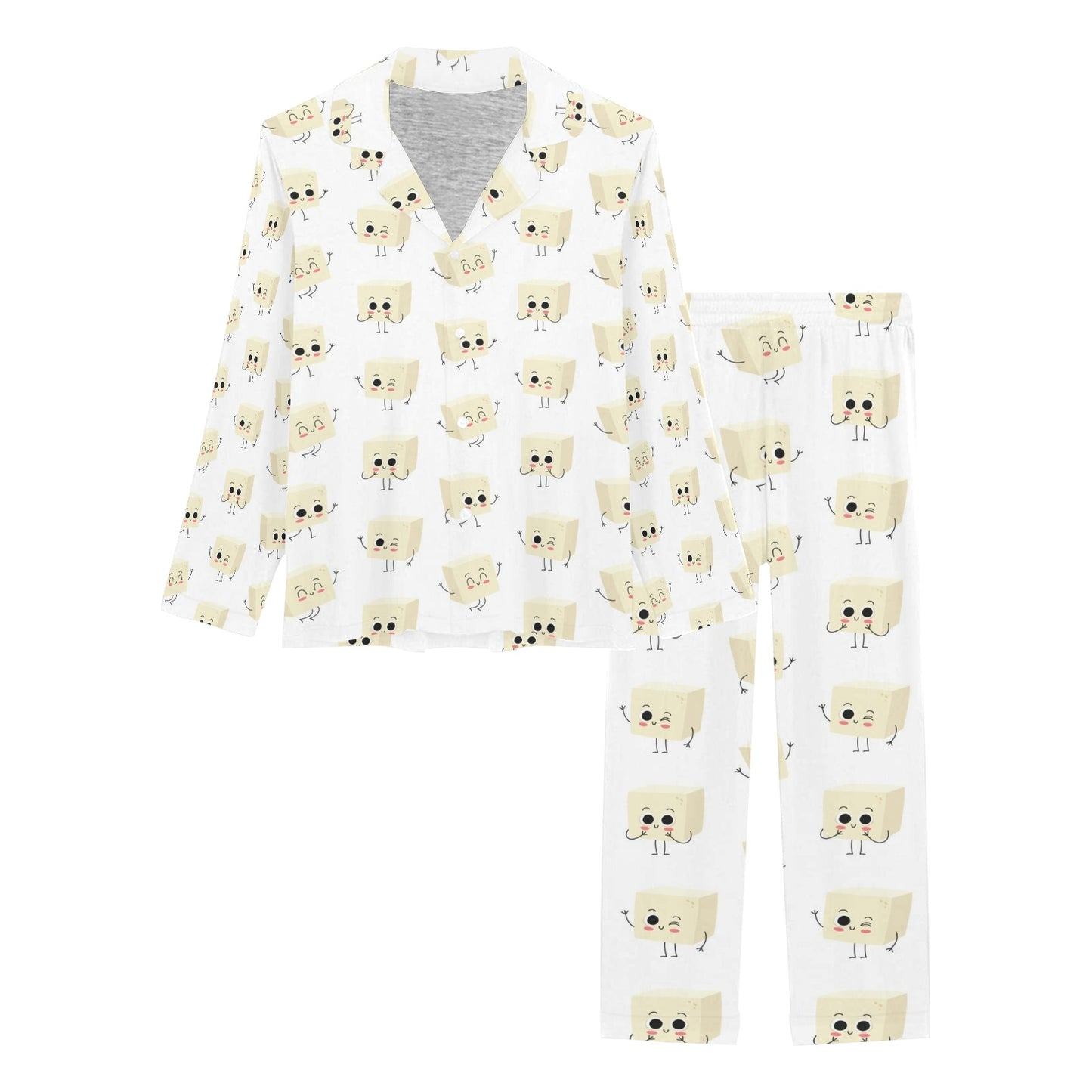 Tofu Print Design LKS301 Women's Long Pajama Set