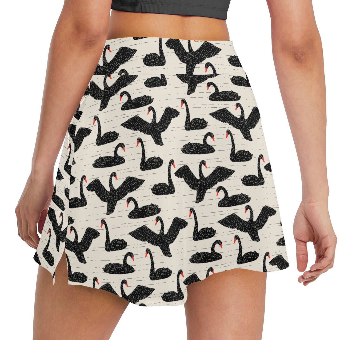 Swan Print Design LKS402 17" Golf & Pickleball Skort with Pockets