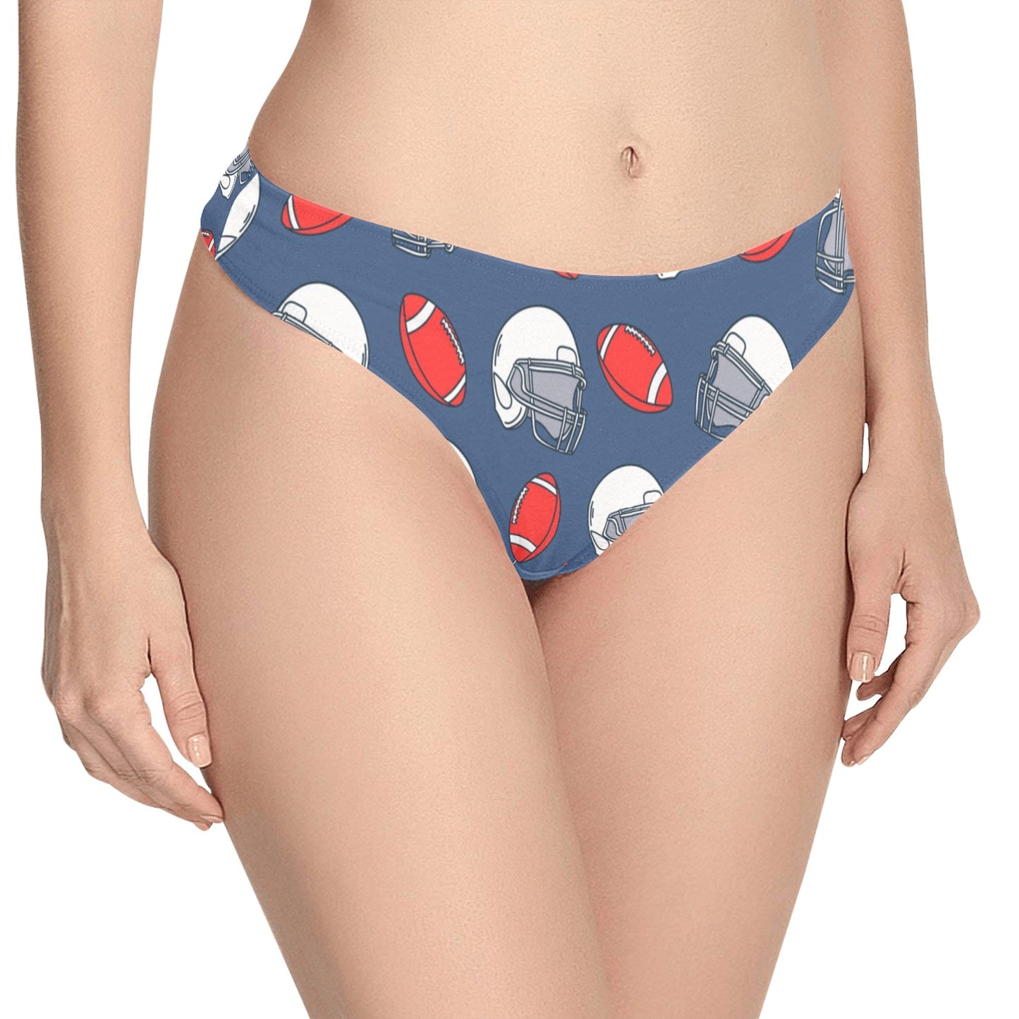 American Football Helmet Design Pattern Women's Thongs