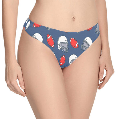 American Football Helmet Design Pattern Women's Thongs