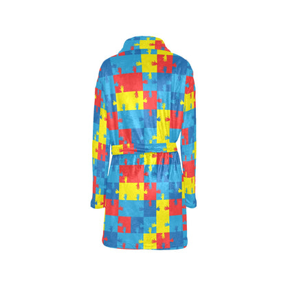 Autism Awareness Design Themed Print Women's Fleece Robe