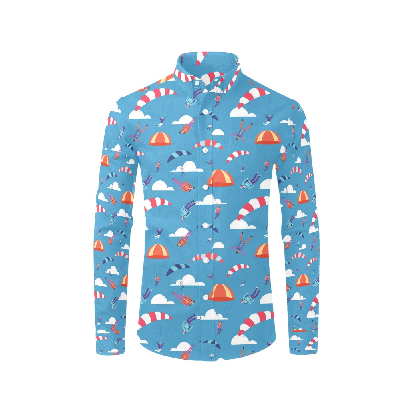 Skydiver Print Design LKS306 Men's Long Sleeve Dress Shirt