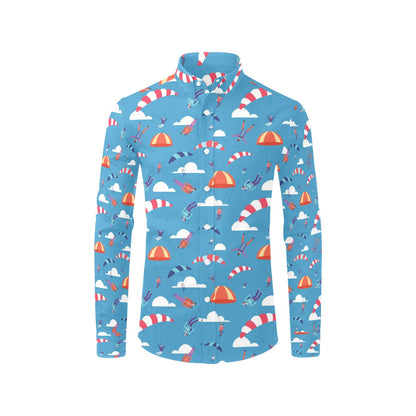 Skydiver Print Design LKS306 Men's Long Sleeve Dress Shirt