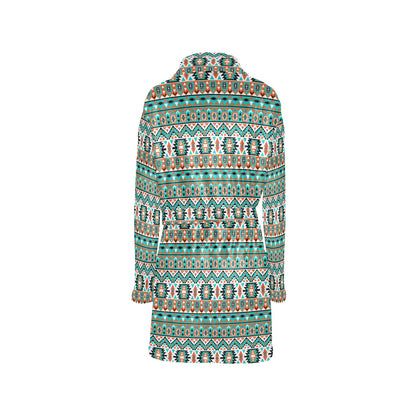 Indian Navajo Ethnic Themed Design Print Women's Fleece Robe