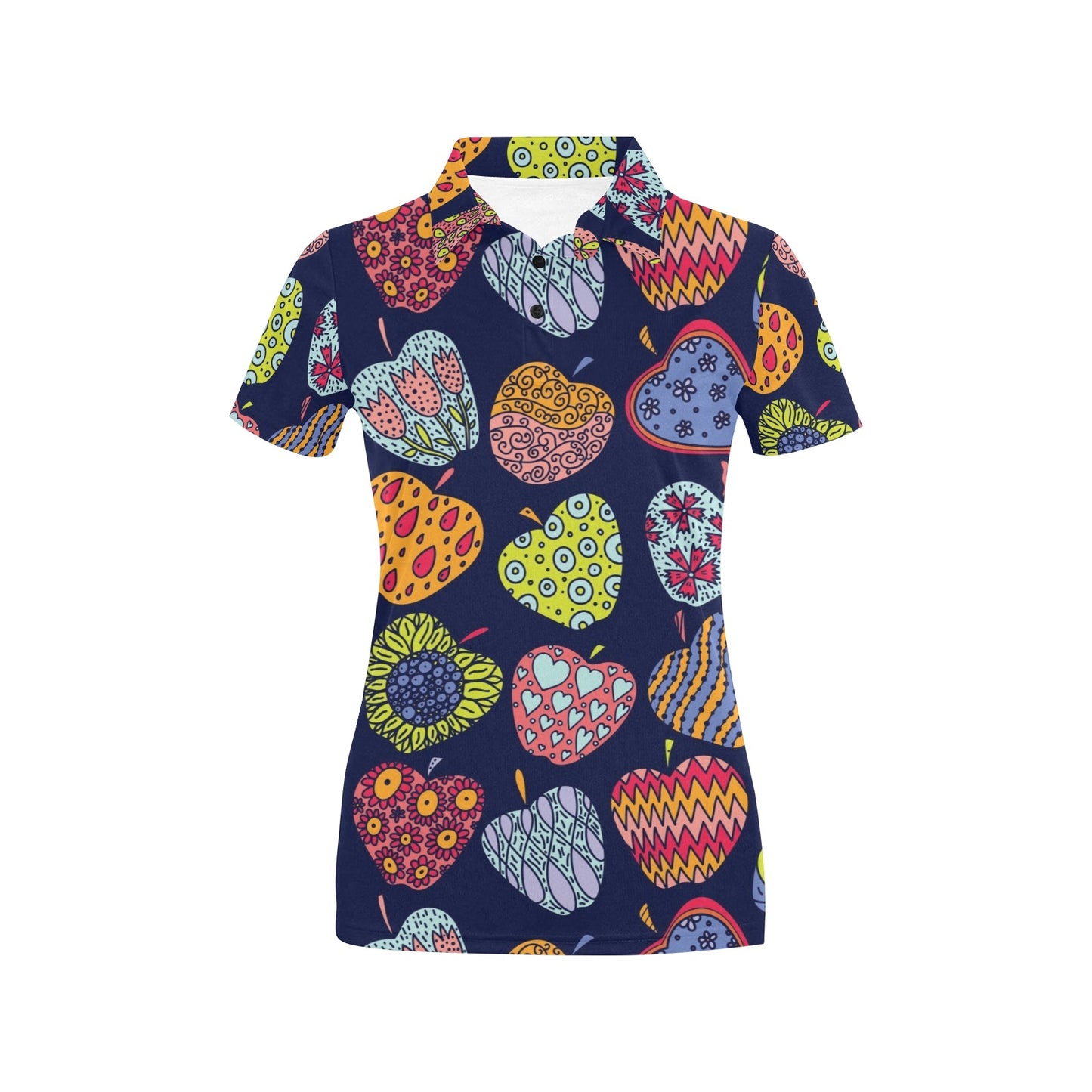 Apple Pattern Print Design AP05 Women's Polo Shirt