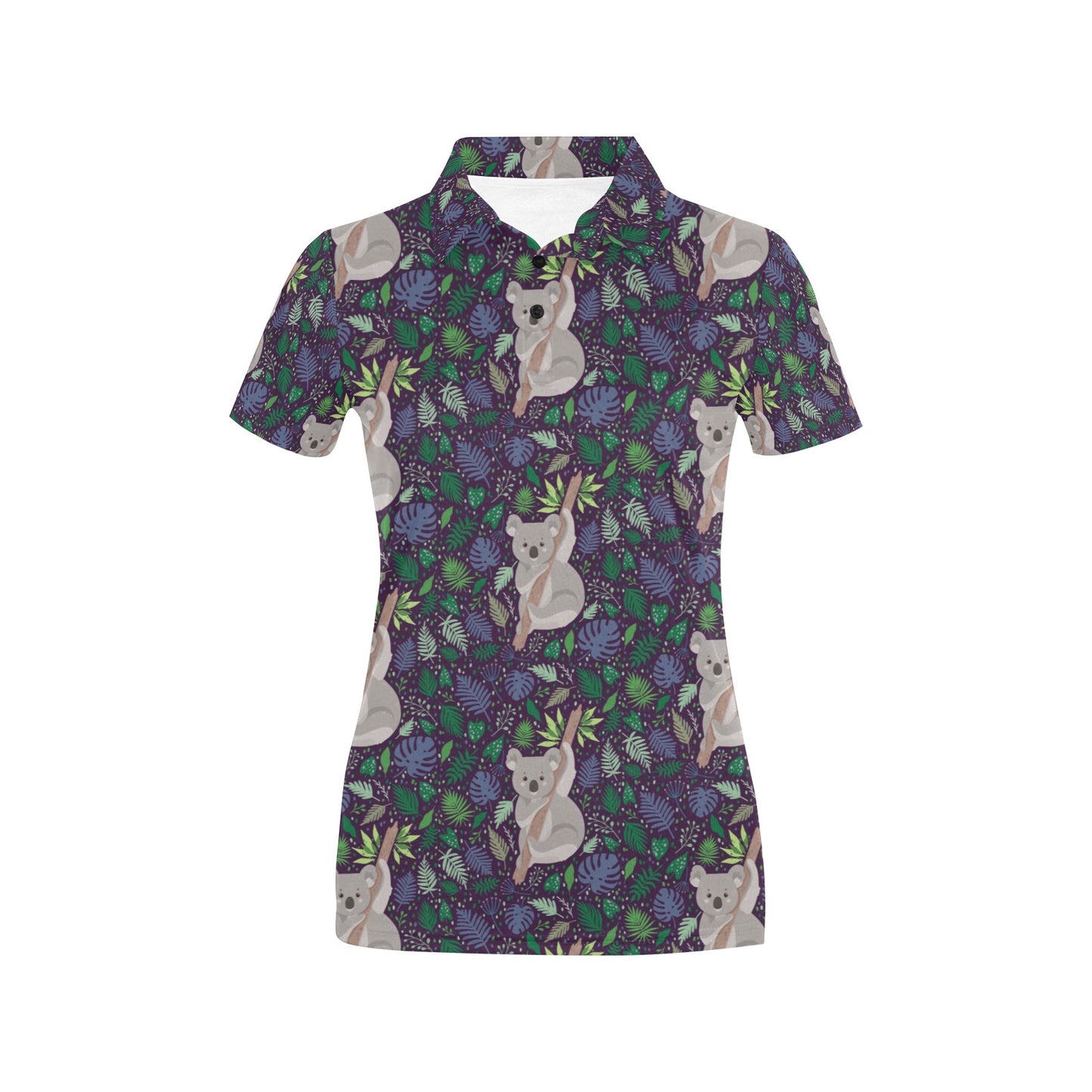 Koala Pattern Print Design 06 Women's Polo Shirt
