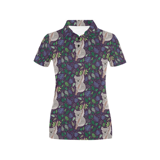 Koala Pattern Print Design 06 Women's Polo Shirt