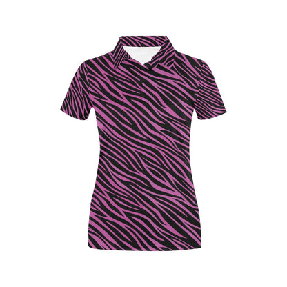 Zebra Pink Print Design LKS304 Women's Polo Shirt