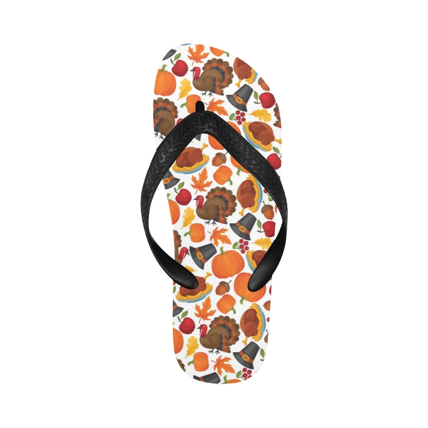 Thanksgiving Print Design LKS304 Flip Flops