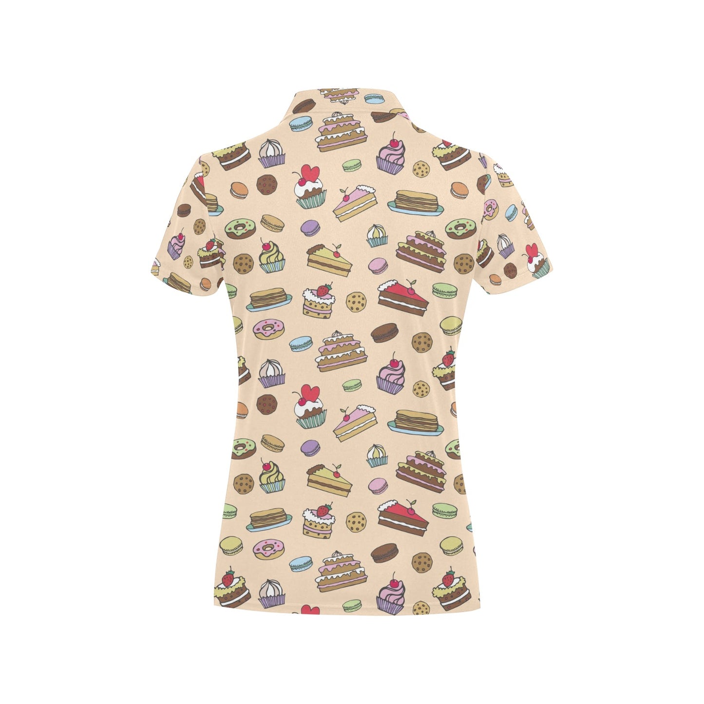 Cake Pattern Print Design 03 Women's Polo Shirt