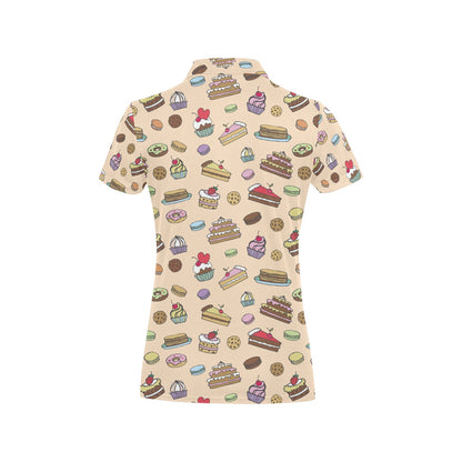 Cake Pattern Print Design 03 Women's Polo Shirt