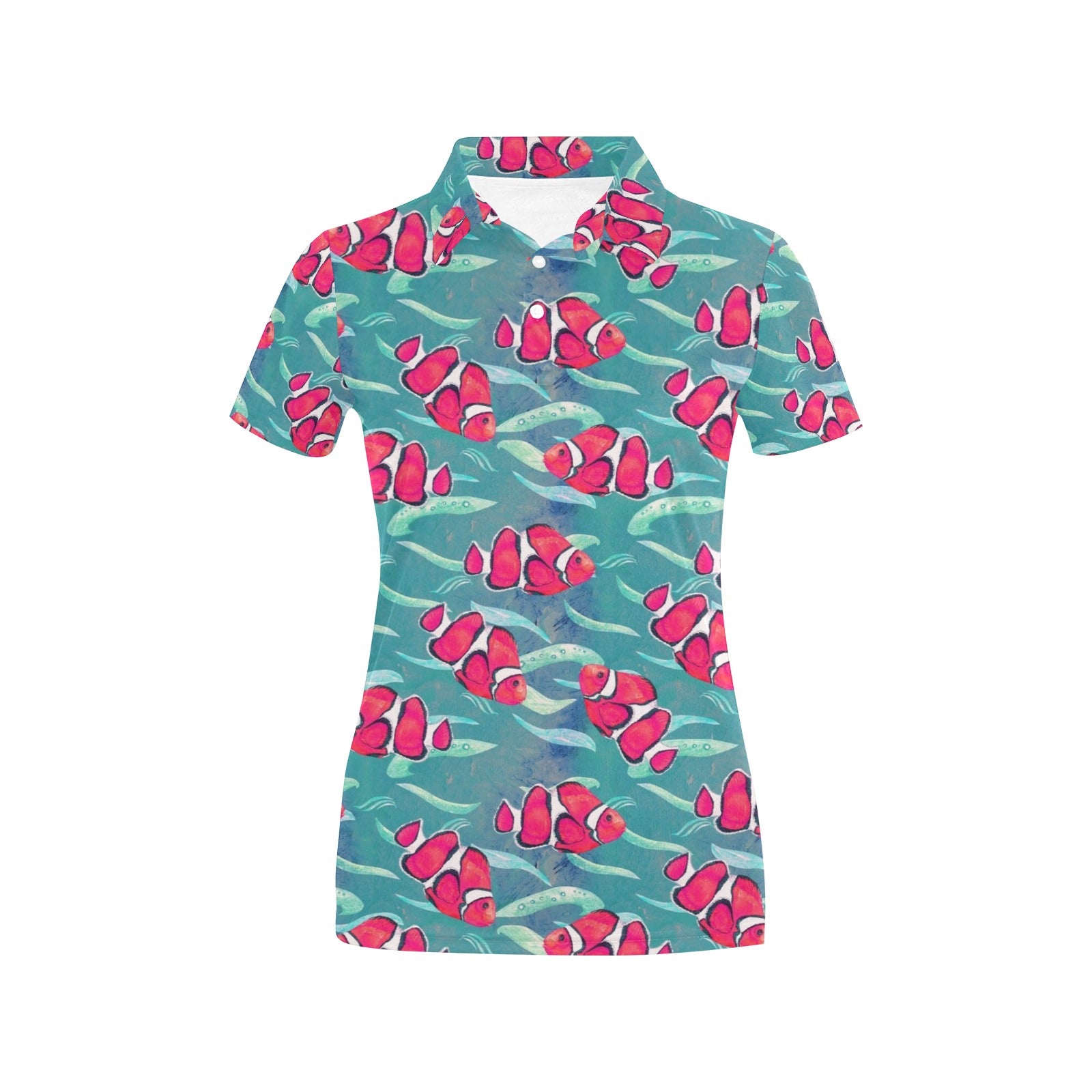 Clownfish Pattern Print Design 02 Women's Polo Shirt