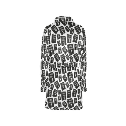 Christian Holy Bible Book Pattern Women's Fleece Robe