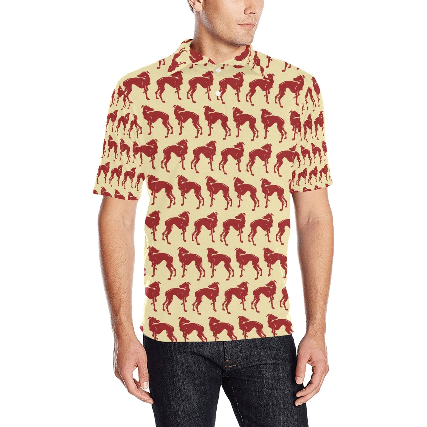 Whippets Print Design LKS301 Men Polo Shirt