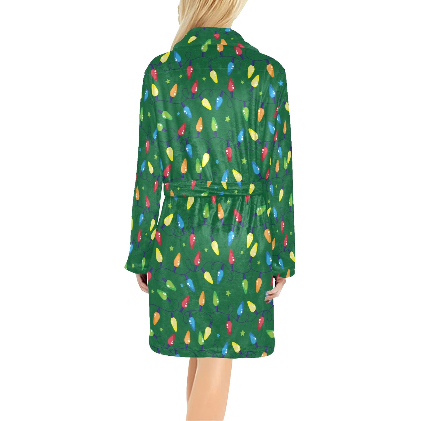 Christmas Light Pattern Print Design 02 Women's Fleece Robe