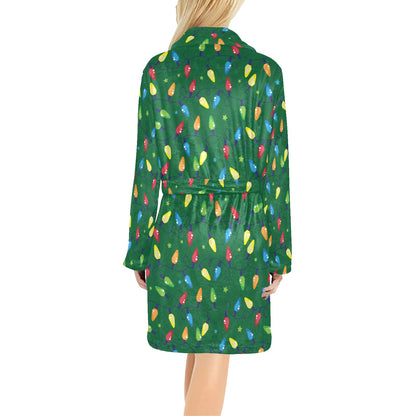 Christmas Light Pattern Print Design 02 Women's Fleece Robe