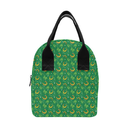 Shamrock With Horse Shoes Print Design LKS305 Insulated Lunch Bag