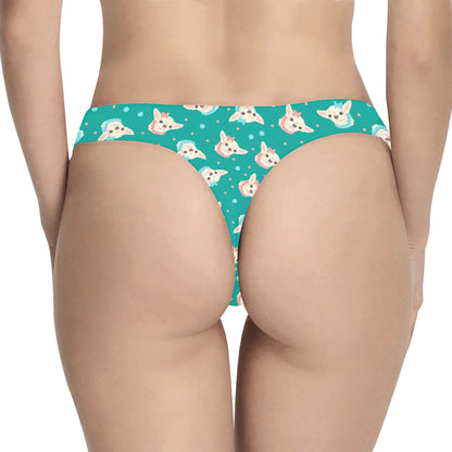 Chihuahua Polka Dot Pattern Women's Thongs