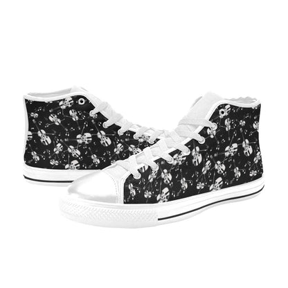 Violin Print Design LKS404 Men's High Top Canvas Shoes