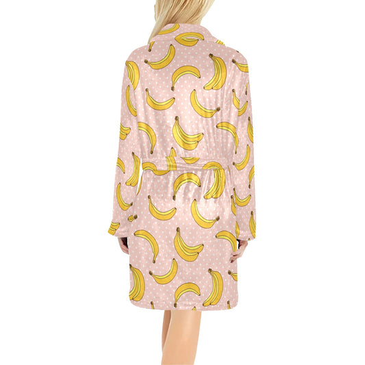 Banana Pattern Print Design BA06 Women's Fleece Robe