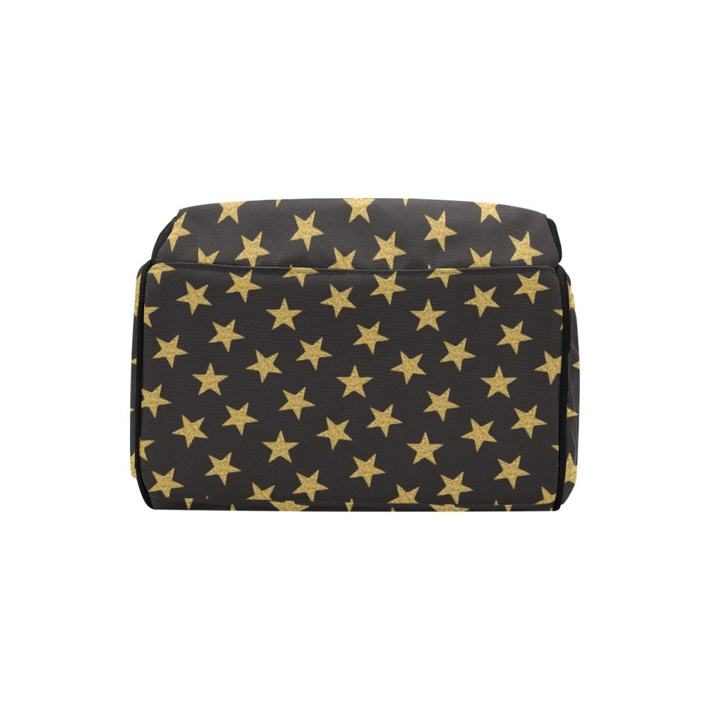 Star Gold Print Design LKS302 Diaper Bag Backpack