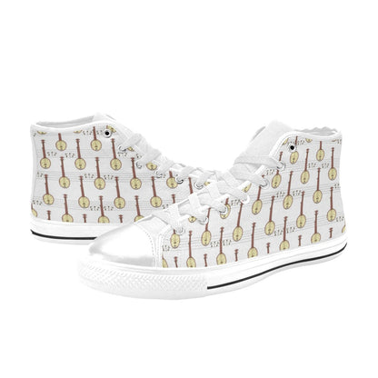 Banjo Print Design LKS402 Men's High Top Canvas Shoes