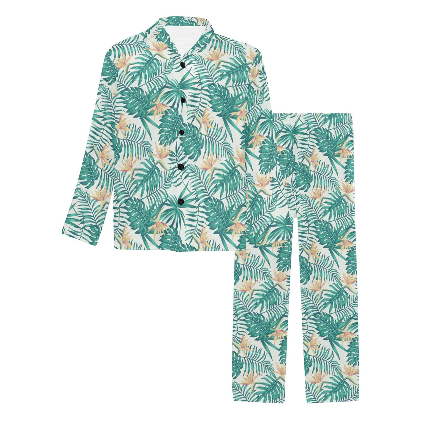 Bird Of Paradise Pattern Print Design 05 Men's Long Pajama Set