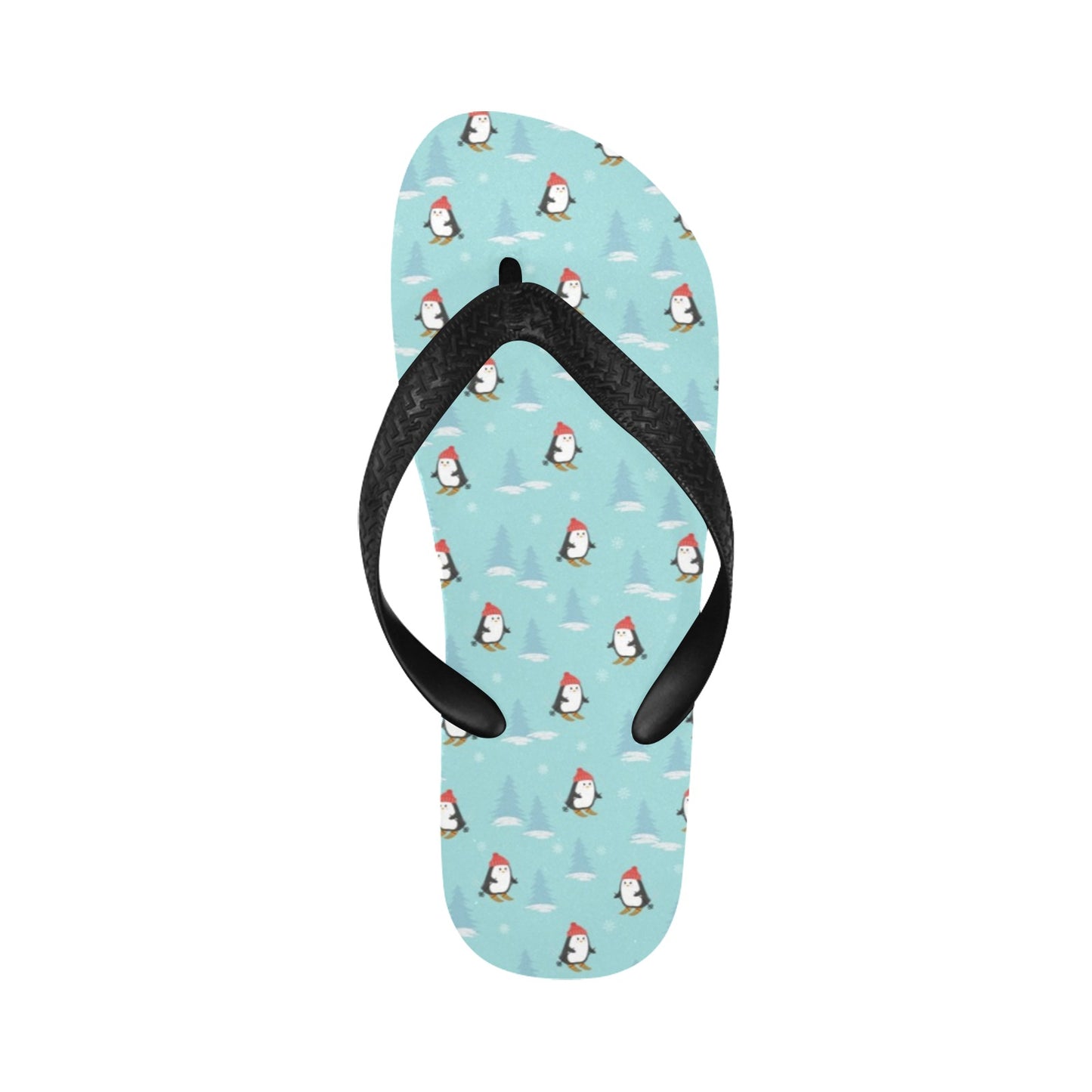 Ski Penguin Print Design LKS304 Flip Flops