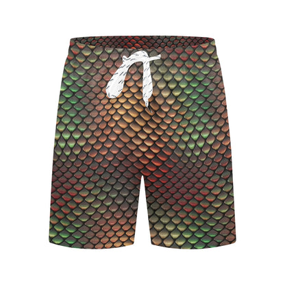 Snake Skin Colorful Print Men's Swim Trunks Beach Shorts