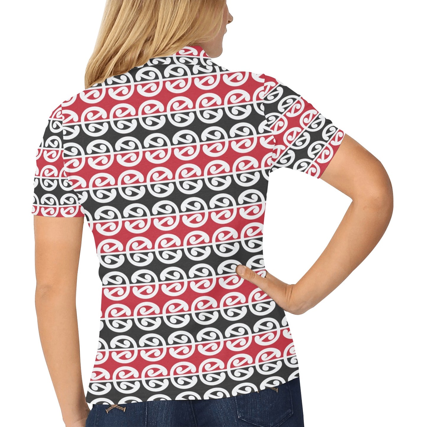Maori Classic Themed Design Print Women's Polo Shirt