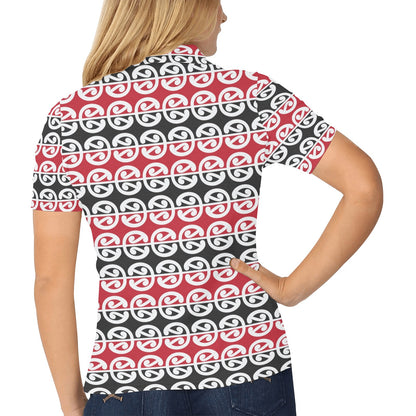 Maori Classic Themed Design Print Women's Polo Shirt