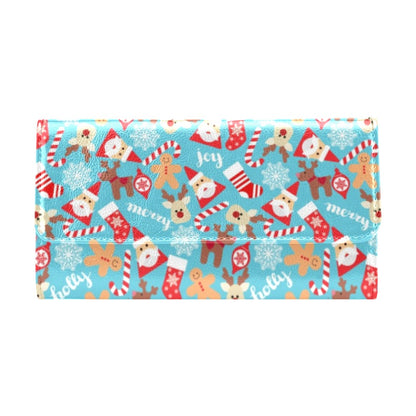 Santa Christmas Themed Print Design LKS306 Women's Trifold Wallet