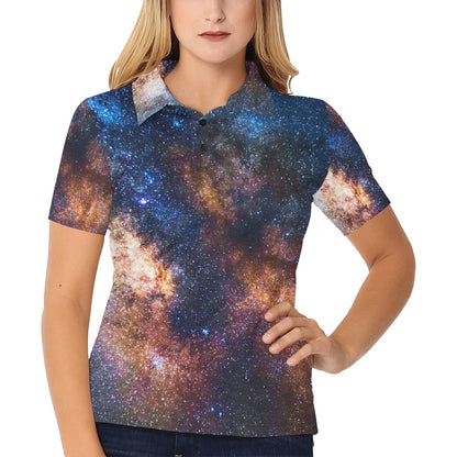 Celestial Milky way Galaxy Women's Polo Shirt