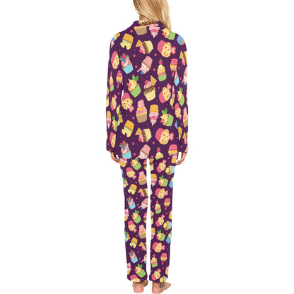 Cupcake Pattern Print Design 05 Women's Long Pajama Set