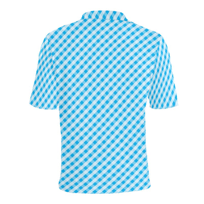 Gingham Print Design LKS401 Men Polo Shirt