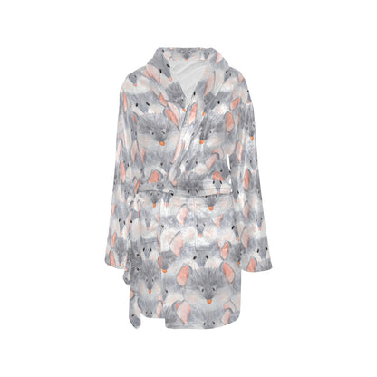Rat Baby Pattern Print Design 02 Women's Fleece Robe