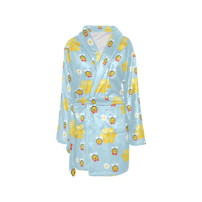 Bee Cute Print Design LKS304 Women's Fleece Robe
